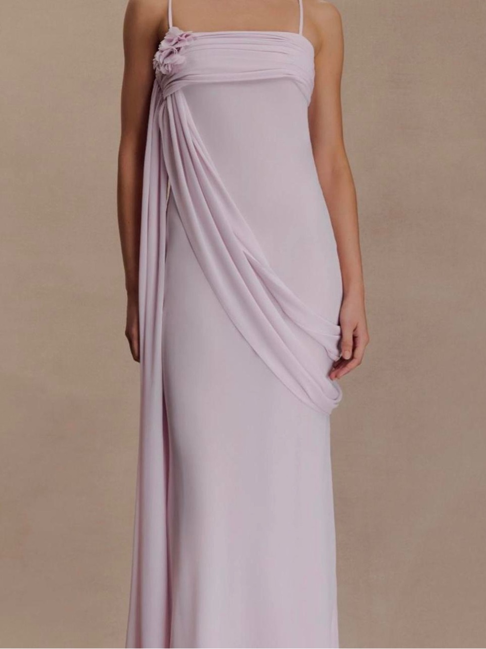 Elegant Blush One-Shoulder Evening Dress